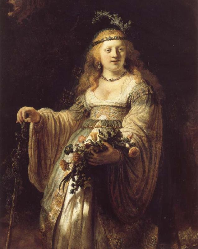 REMBRANDT Harmenszoon van Rijn Saskia van Uylenburgh in Arcadian Costume